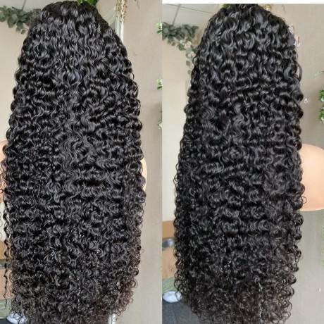 Lishahair pineapple curly 13x4 Transparent lace frontal wig 180% density pre plucked hairline