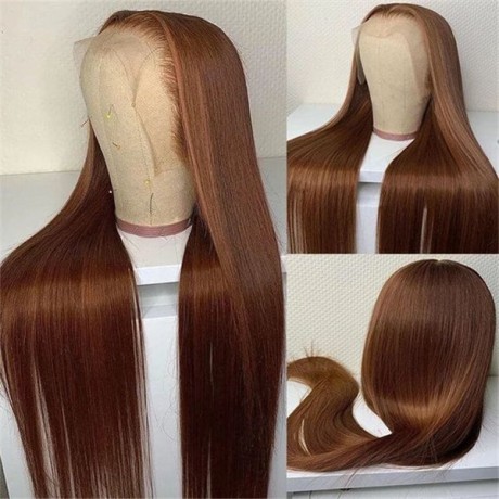 Lishahair 13x4 HD lace frontal wig 180% density #4 medium brown color 