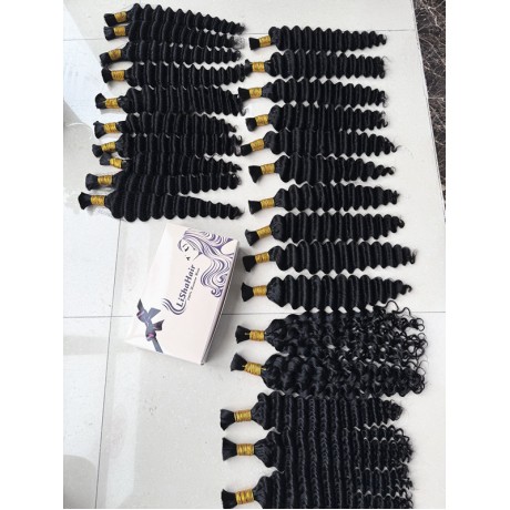 Braiding Bulk Hair extensions Indian Virgin Human Hair Deep wave deep curl water wave