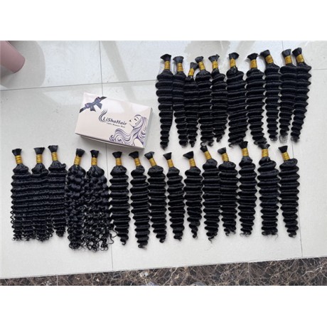 Braiding Bulk Hair extensions Indian Virgin Human Hair Deep wave deep curl water wave