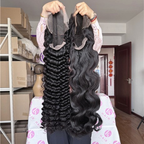 13x6 transparent lace full frontal wig virgin human hair straight /body wave/deep wave texture 14-40inch