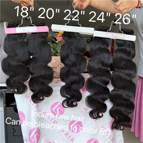 Indian Raw Human Hair straight and body wave Bundles Can Be Dyed To Any Color 3pcs/Lot