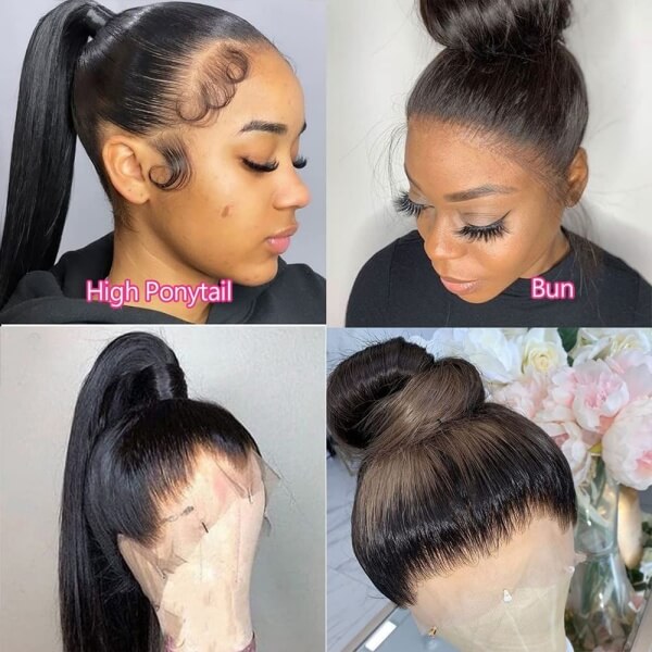 Full Lace Real Human Hair Wigs Straight HD Transparent Lace Full Lace Wigs Human Hair Preplucked hairline