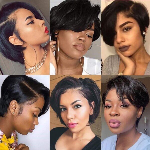 Short Curly Layered Pixie Cut 6inch Real Skin-melt Full Lace Wig Human Hair Cuticle Aligned Glueless Salon Grade