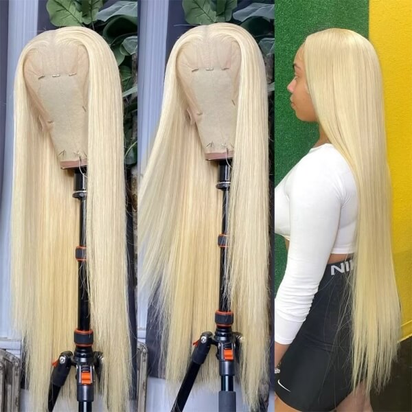 Blonde 613 HD Lace Frontal Wigs Brazilian Straight Human Hair 13x4 HD Transparent Lace Front