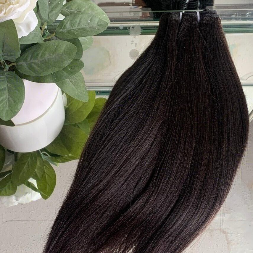 Wholesale Machine Weft Yaki Straight Unprocessed High Quality 100% Virgin Human Hair Bundles