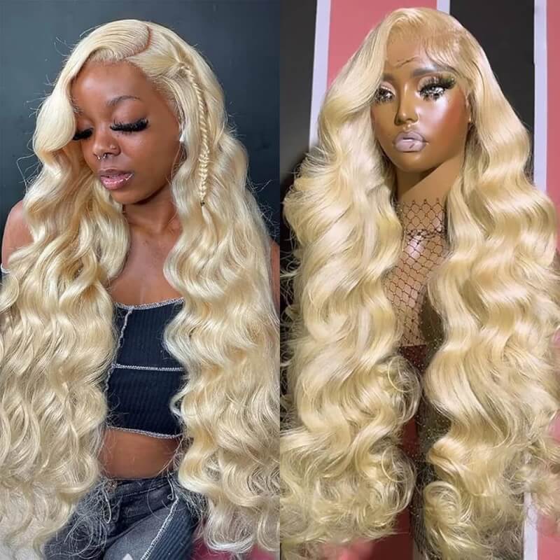 613 Lace Front Wig Human Hair 200% Density Blonde Wig Human Hair 26 Inch Body Wave HD Lace Frontal Wigs