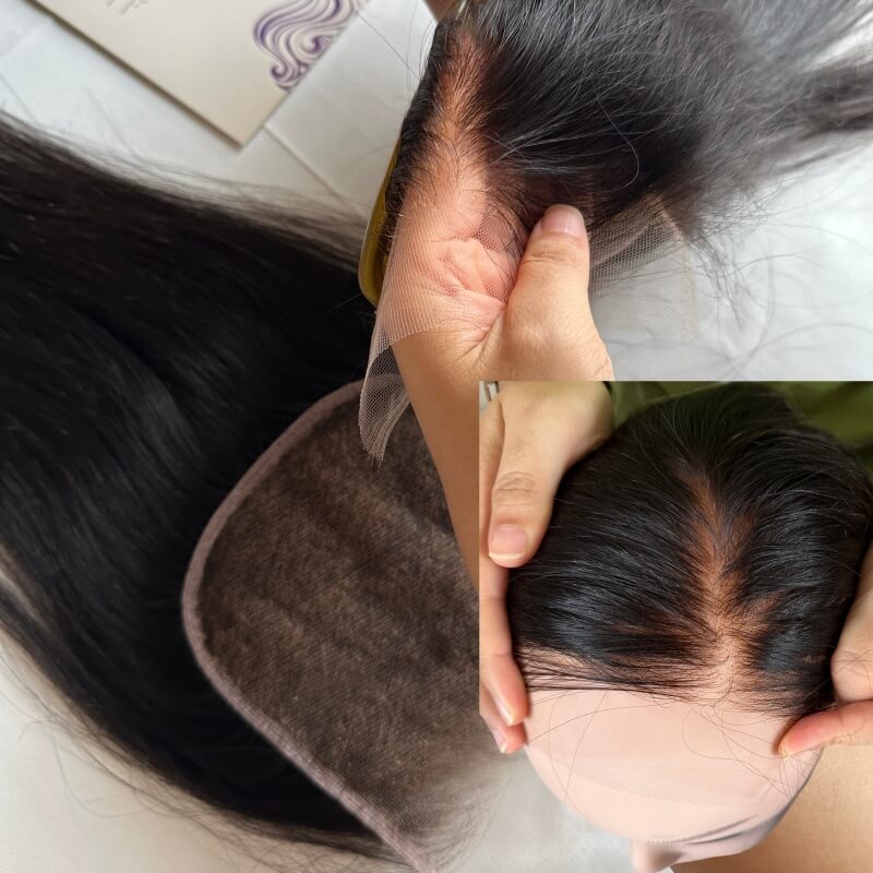 Indian raw human hair bleached knots hd lace closures 4x4 5x5 6x6