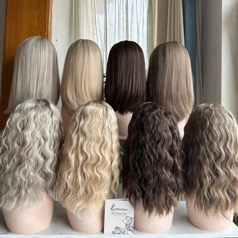 European Raw Hair Wave Wig Raw Human Hair HD Lace Front 18Inch Length Model Ocean Wave Wig 12A