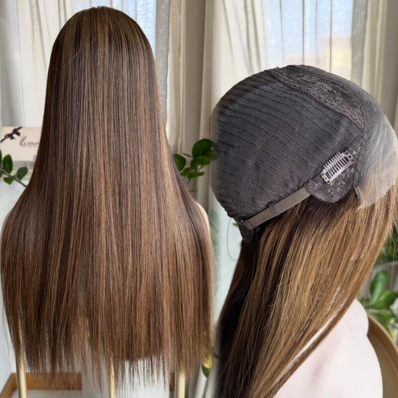 HAWA Color highlights color 9x5'' Lace Top wig Chinese Virgin Human Hair 