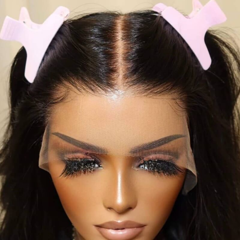 Realistic natural hairline 13x6 HD Lace Front Glueless Wig Raw Human Hair with invisible knots