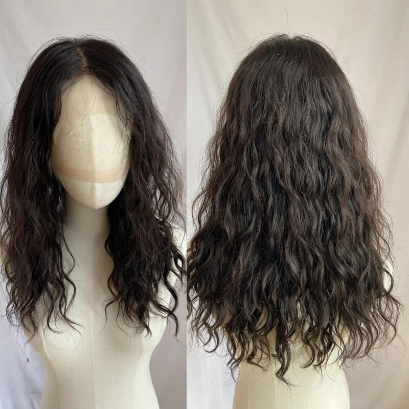 Natural Wave Virgin Human Hair 4x4 Silk Base Full Lace Wig, 180% Density Transparent Lace Silk Top Wig